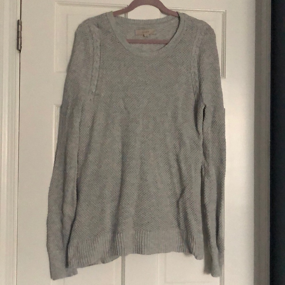 Grey cabled sweater